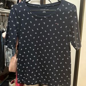 Navy blue mid sleeve shirt